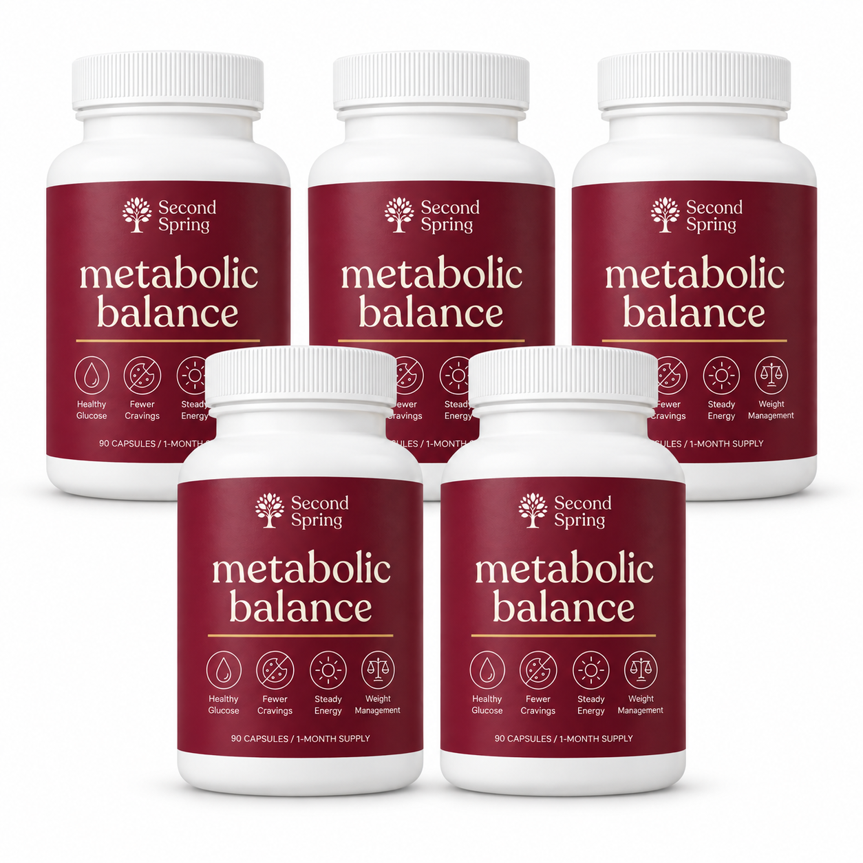 5 bottles of Second Spring Metabolic Balance